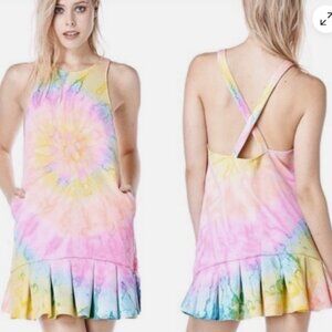 UNIF Multicolor Tie-Dye Midi Dress